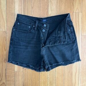 J. Crew Black Wash Denim Button Fly Women Shorts Size 27